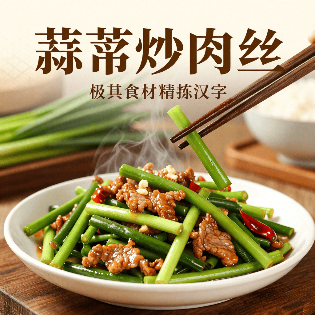 蒜苔炒肉丝这样切才脆嫩不塞牙