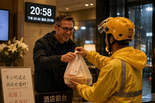 德国人点外卖,半小时送到酒店,他直呼服了比我准时!