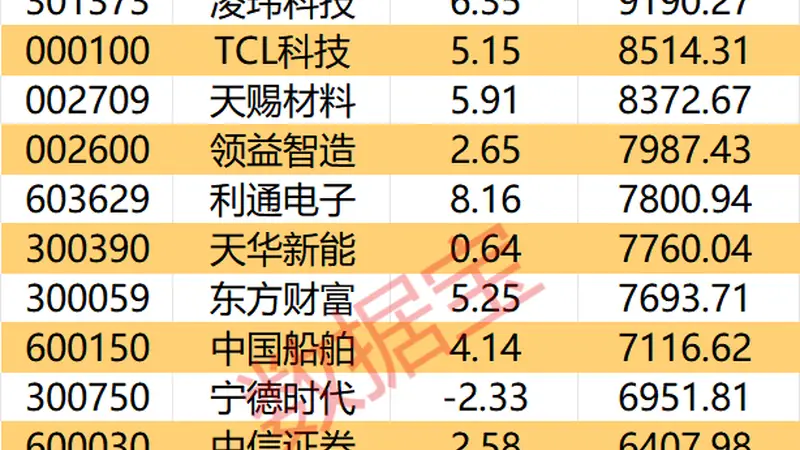 主力资金丨7股遭主力资金大幅出逃