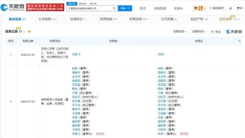 宋波任大唐发电董事长