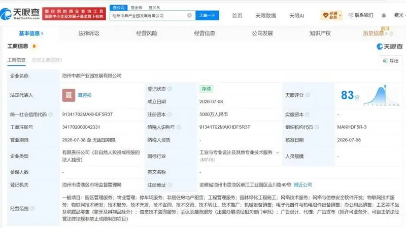 中鼎股份在池州成立产业园发展公司 注册资本5000万