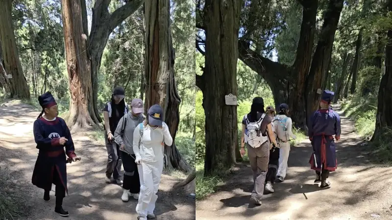 驴友广元古蜀道徒步偶遇“捕快”大叔:穿古装义务宣传“不乱扔垃圾”