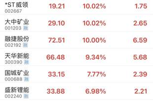 锂矿板块拉升！多股涨停
