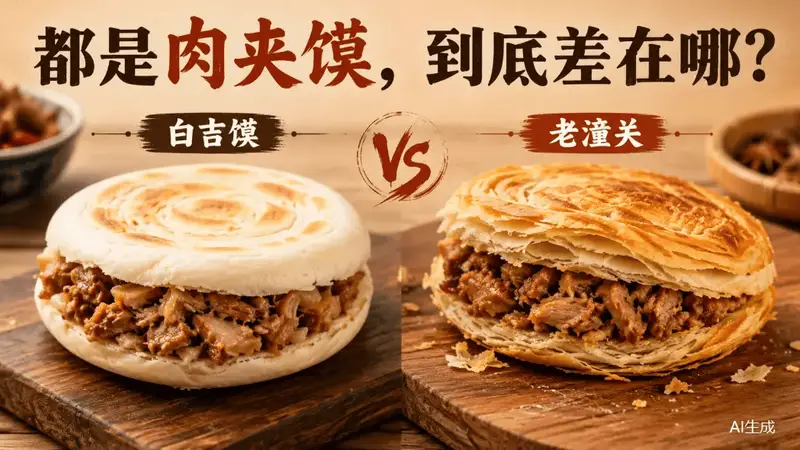 白吉馍肉夹馍和老潼关肉夹馍,看着相似,口感有什么不同?
