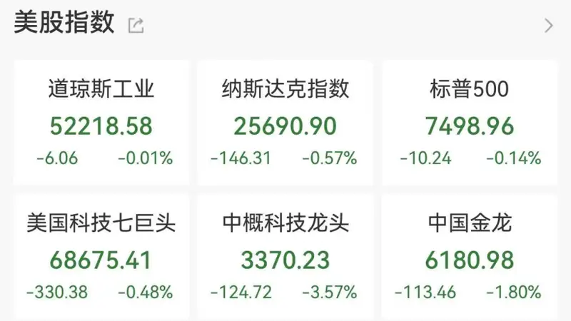 利空突袭！美股科技巨头大跌