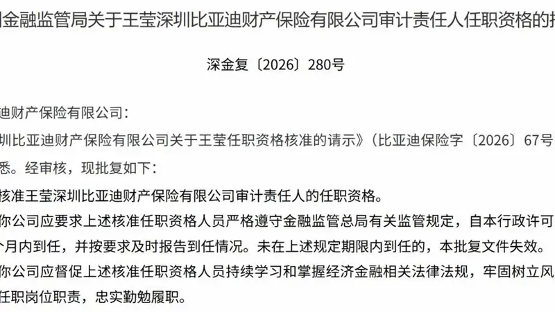 比亚迪财险审计责任人落定！上半年净利暴涨282%，但承保亏损