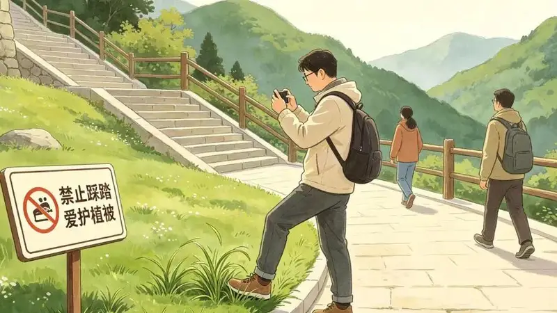 文明提醒！莫让不文明行为，煞尽高山好风光