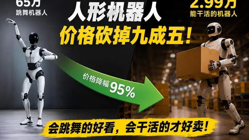 从65万降到2.99万，人形机器人价格砍掉九成五：会跳舞的机器人好看，会干活的机器人才好卖