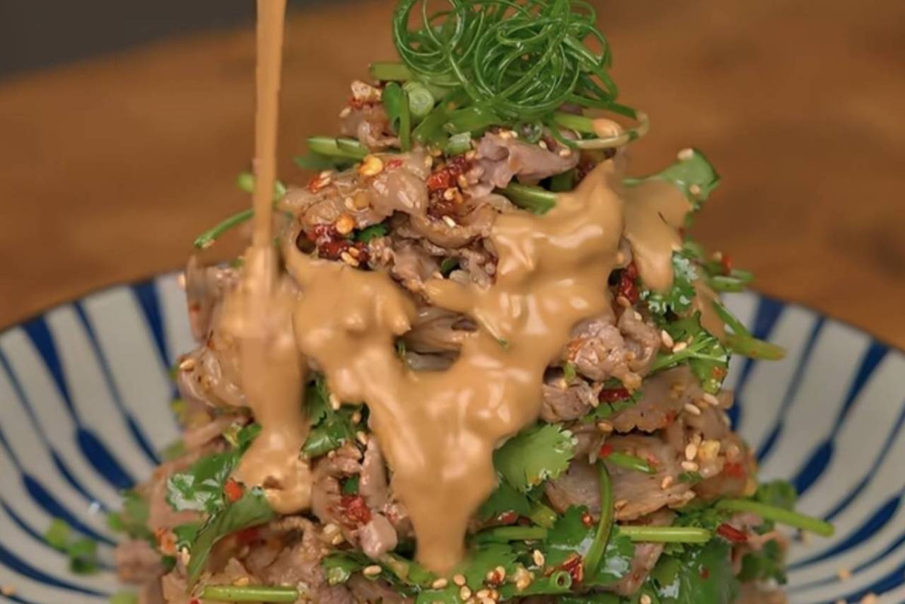 麻酱香菜牛肉:一口入魂的家常神仙吃法
