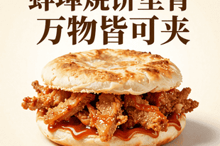 蚌埠烧饼夹里脊万物皆可夹,刷上甜辣酱,学生党最爱