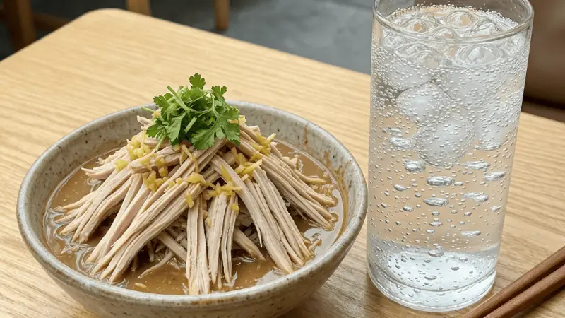 开胃冷面大赏：麻酱鸡丝冷面配冰镇气泡水，爽滑一夏