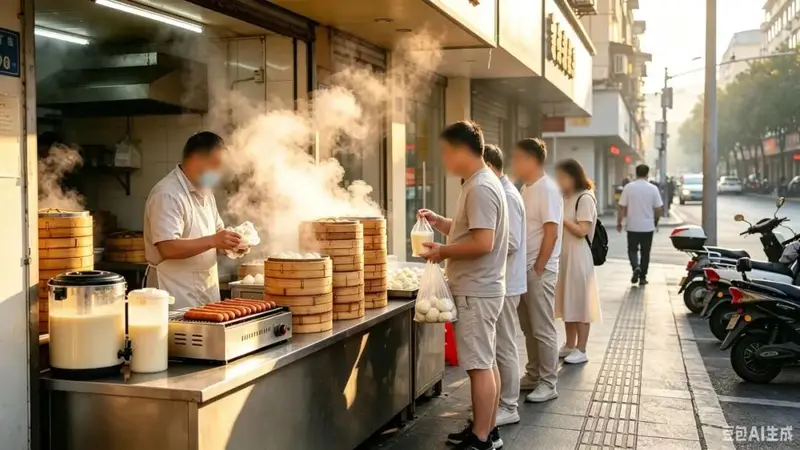 现在的早饭有噶句?坛友吐槽:小笼包+豆浆+烤肠就要15块!