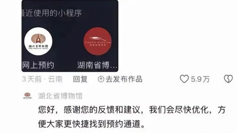 “湖北省博物馆,你为啥叫网上预约?”女孩线上喊话,湖北省博听劝改“网名”被点赞