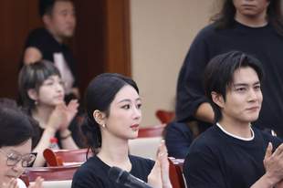 杨紫盘发造型温婉大气 亮相《家业》创作座谈会