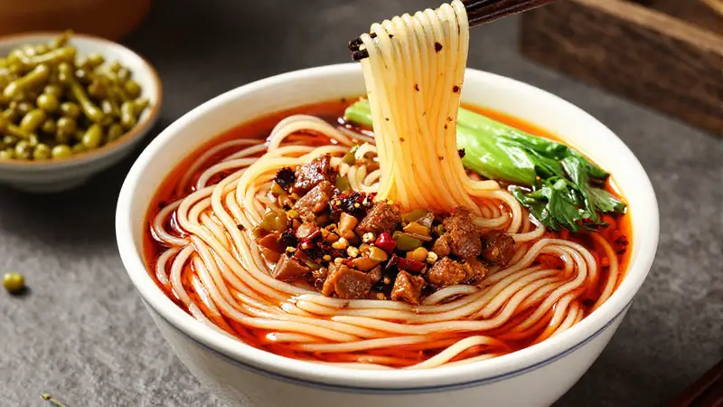 嗦粉的快乐！红油辣子配上酸豆角，贵阳肠旺面每一口都是味蕾冲击！