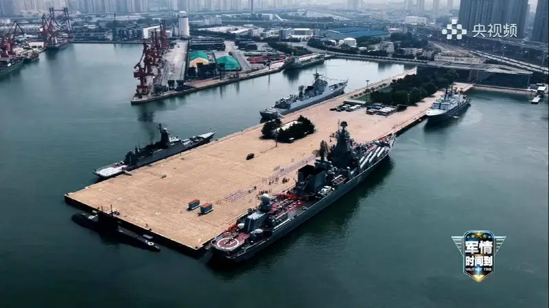 中俄海军会师青岛!双方万吨主力舰将联手出击,模拟抗击强敌突袭