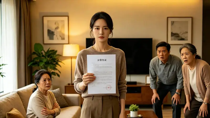 小姑子闹4天不吃饭,丈夫全家逼我交出年终分红,我拿出分居协议