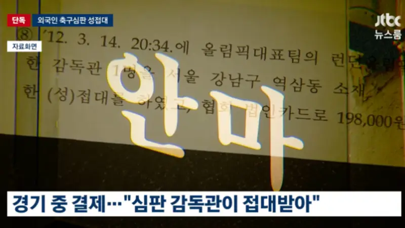 韩国足协官员：性招待外籍裁判是惯例 这样他们才能吹好哨