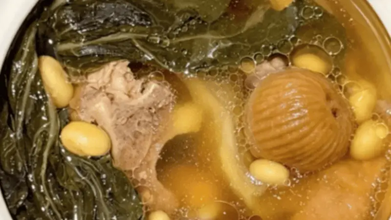 菜干排骨汤，菜干下锅先后影响汤的清浊