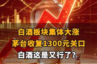 【白酒板块集体大涨 茅台收复1300元关口,白酒这是又行了?】