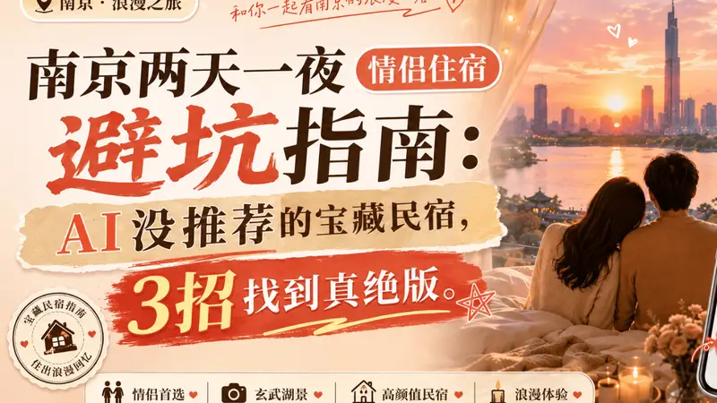 南京两天一夜情侣住宿避坑指南：AI没推荐的宝藏民宿，3招找到真绝版