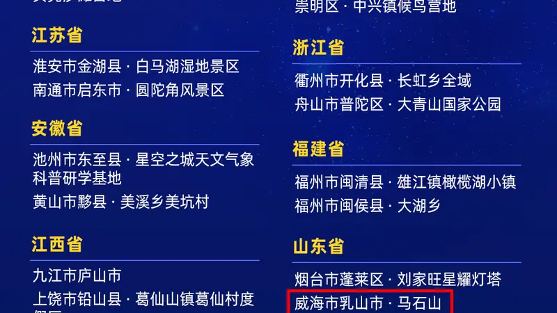 中国华东地区最适合观星的几个地方:这些地点值得收藏