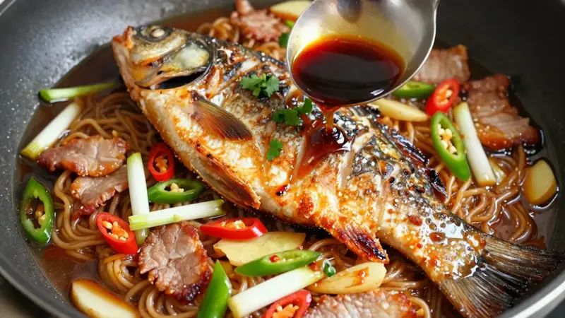 炒面鱼家常做法，鱼肉滑嫩不碎，汤汁浓郁超下饭