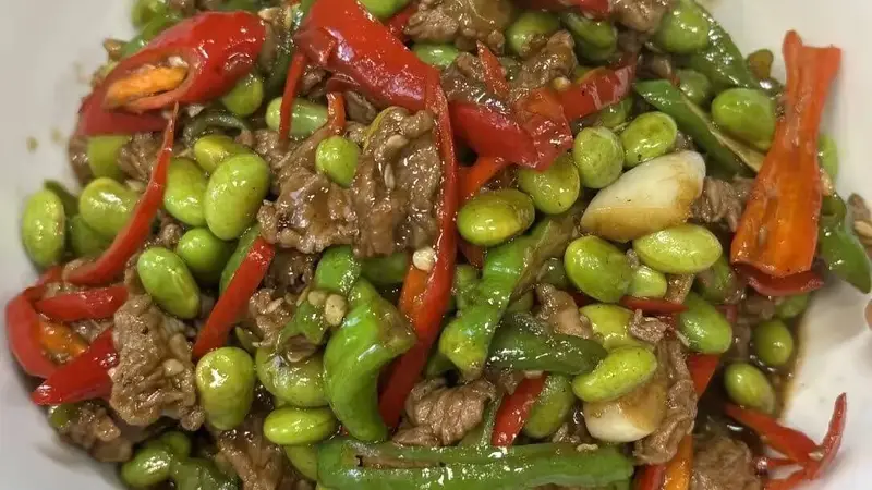 香辣牛肉炒毛豆:鲜嫩入味,一口入魂的家常下饭神器