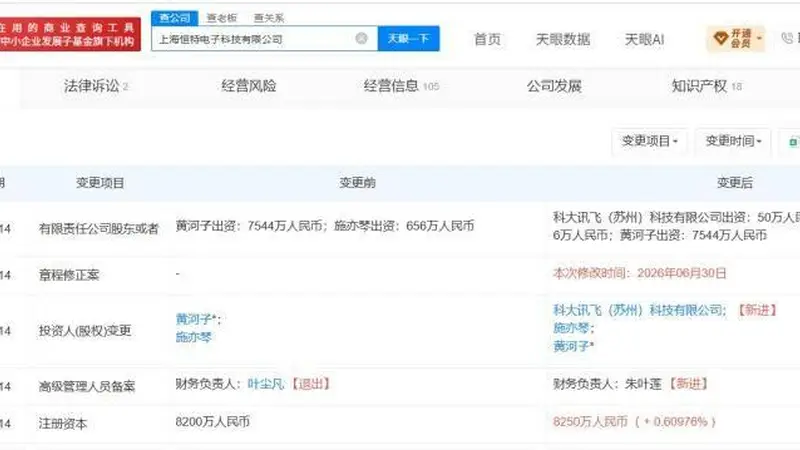 科大讯飞入股恒特电子