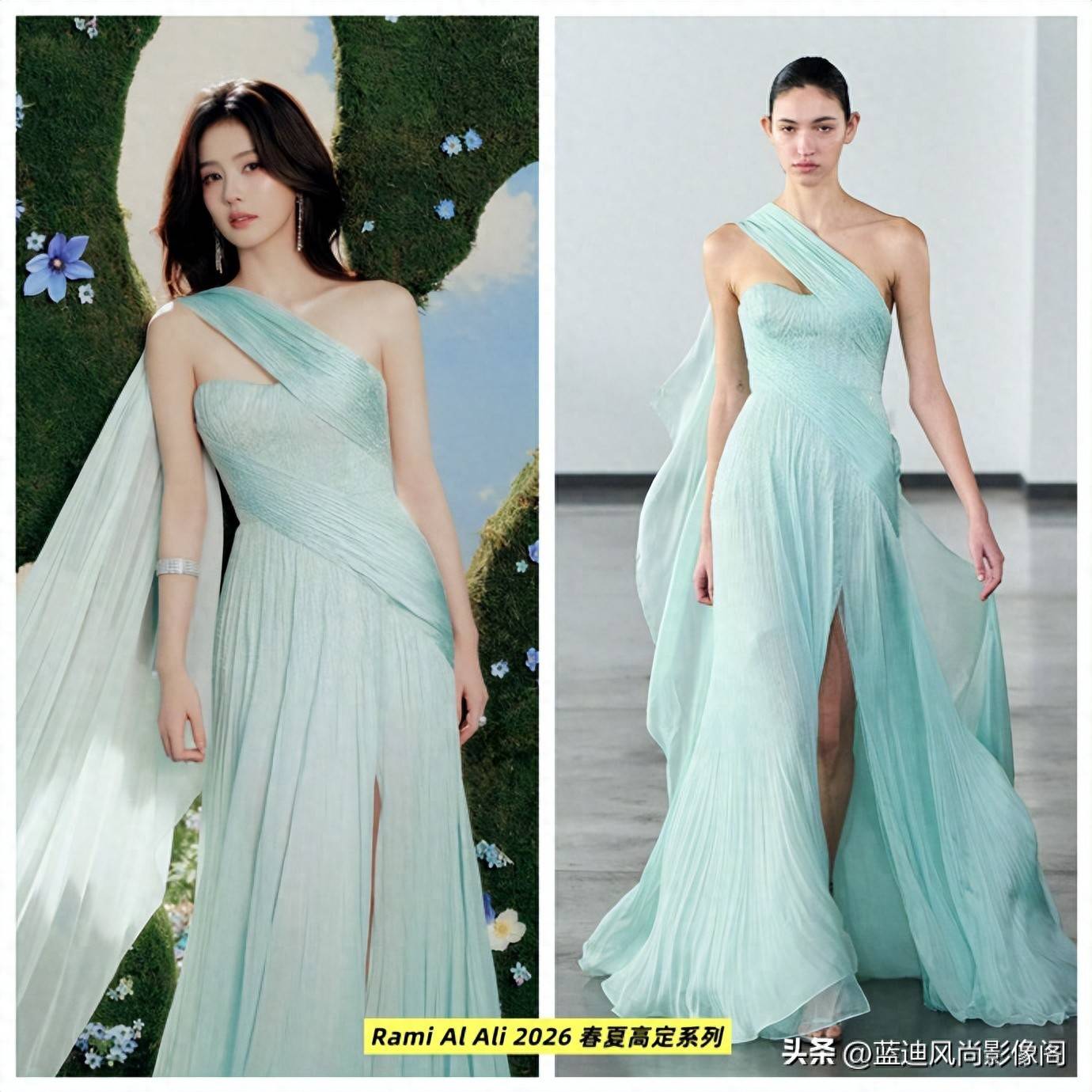 白鹿造型释出：薄荷绿轻纱配戴比尔斯珠宝 坠入林间的浪漫林间精灵