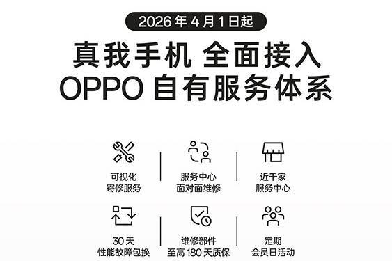 4月1日服务升级 realme将全面接入OPPO售后服务