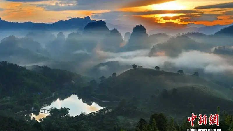 惊艳！武夷山国家公园云海日出波澜壮阔 美景如画