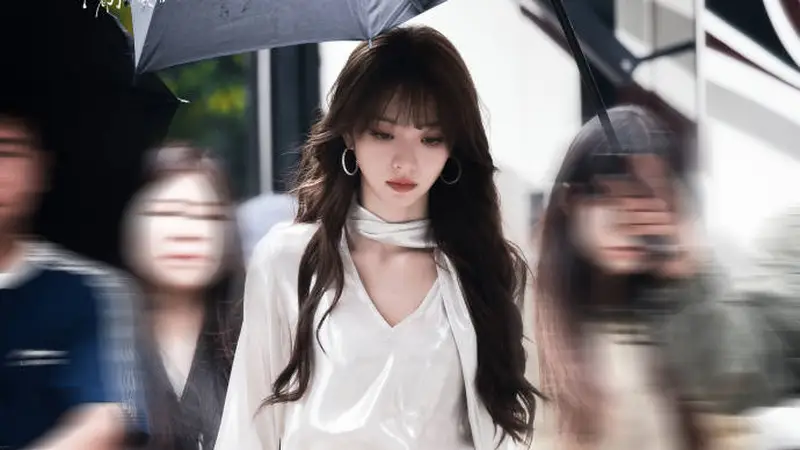 田曦薇穿白衣白裤化身轻熟女郎 露单边肩膀尽显纯欲
