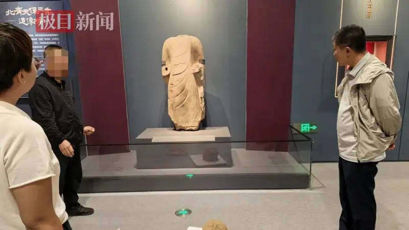 山西一村民在养猪场附近挖出1400年前佛首,汾阳市博物馆回应