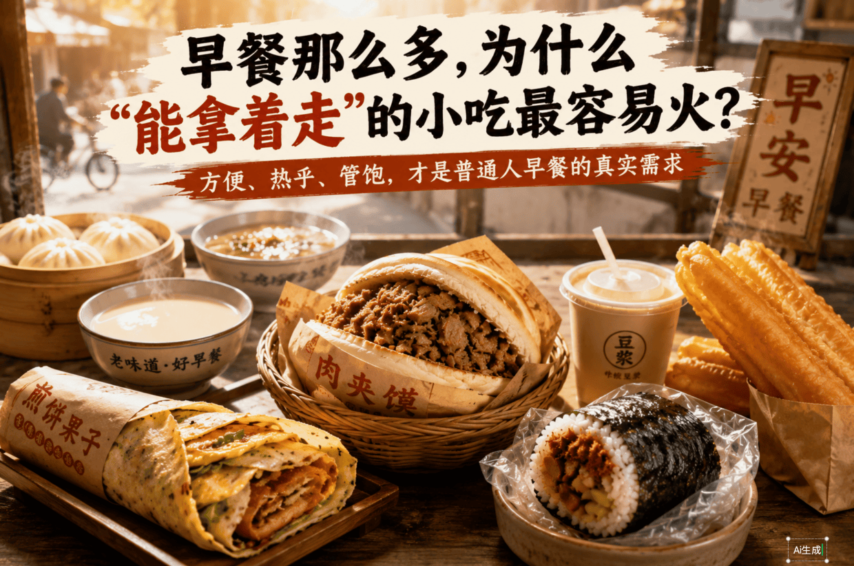 中国早餐那么多,为什么“能拿着走”的小吃最容易火?