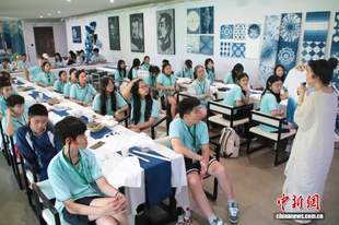 7国华裔小记者走进四川乡村 感受传统印染之美