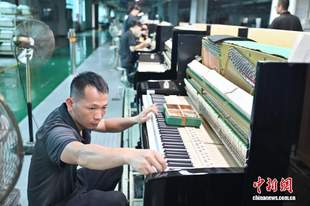 广东广州:探秘钢琴总装配生产线的“指尖艺术”
