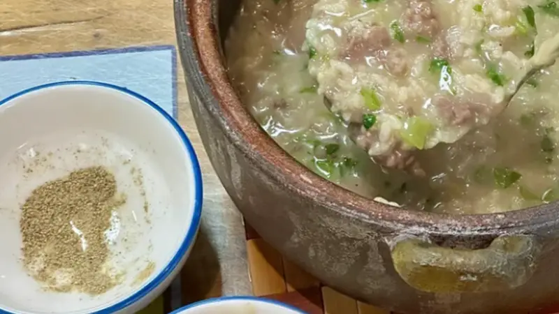 甜咸相融层次分明，解锁香芋牛肉粥的温润口感