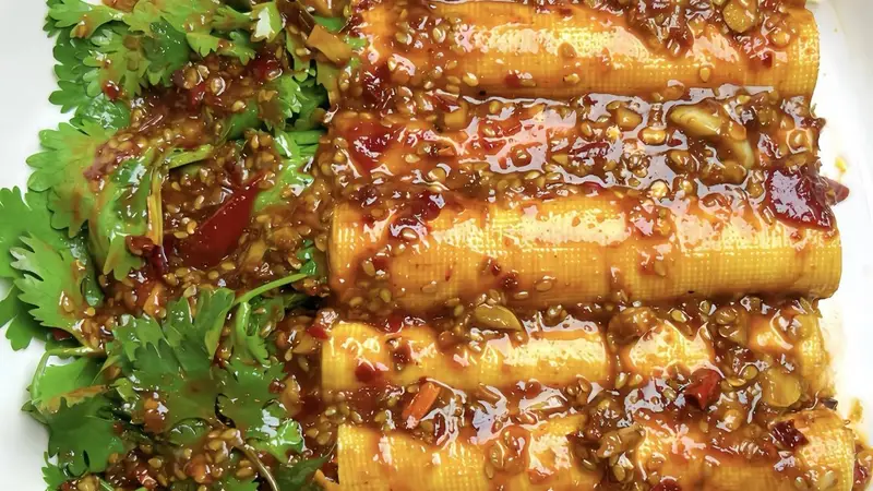 香菜豆皮卷：5分钟搞定，一口封神的神仙小吃