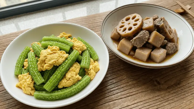 三伏天养生菜谱：苦瓜炒蛋莲藕排骨，应季食材越吃越精神