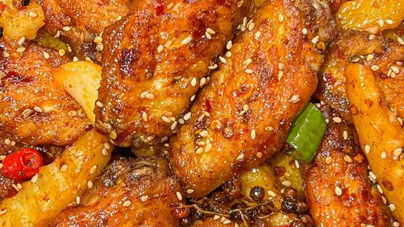 孜然鸡翅土豆条