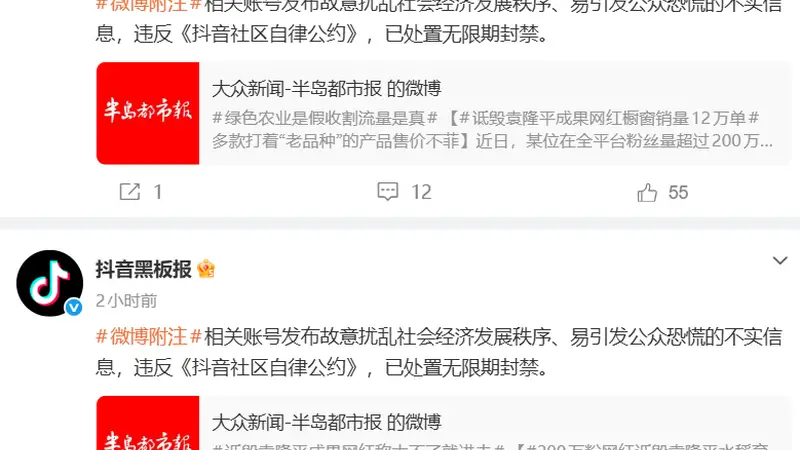 该！200万粉网红诋毁袁隆平成果被永久封禁，结果大快人心
