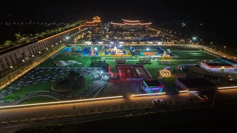 甘肃庆阳民俗文化园:烟火气点亮城市夜生活